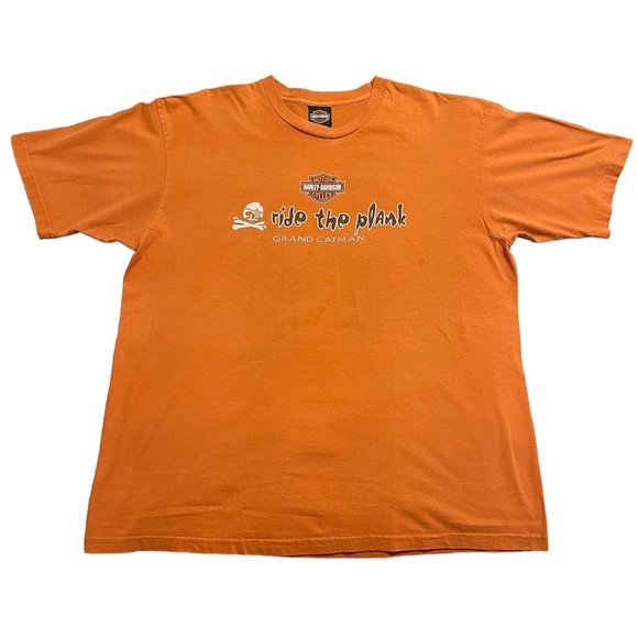 Harley-Davidson Other - Harley Davidson Men's Orange Ride The Plank Grand Cayman Short Sleeve Shirt 2XL
